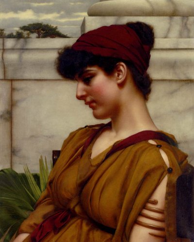 Una belleza clásica de perfil de John William Godward